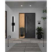 Kuzco Vesta 28in LED Wall Sconce | Modern Black Aluminum and Frosted Glass | Outdoor & Wet Location Wall Light | 3 x 28 in | Model AT7928-BK