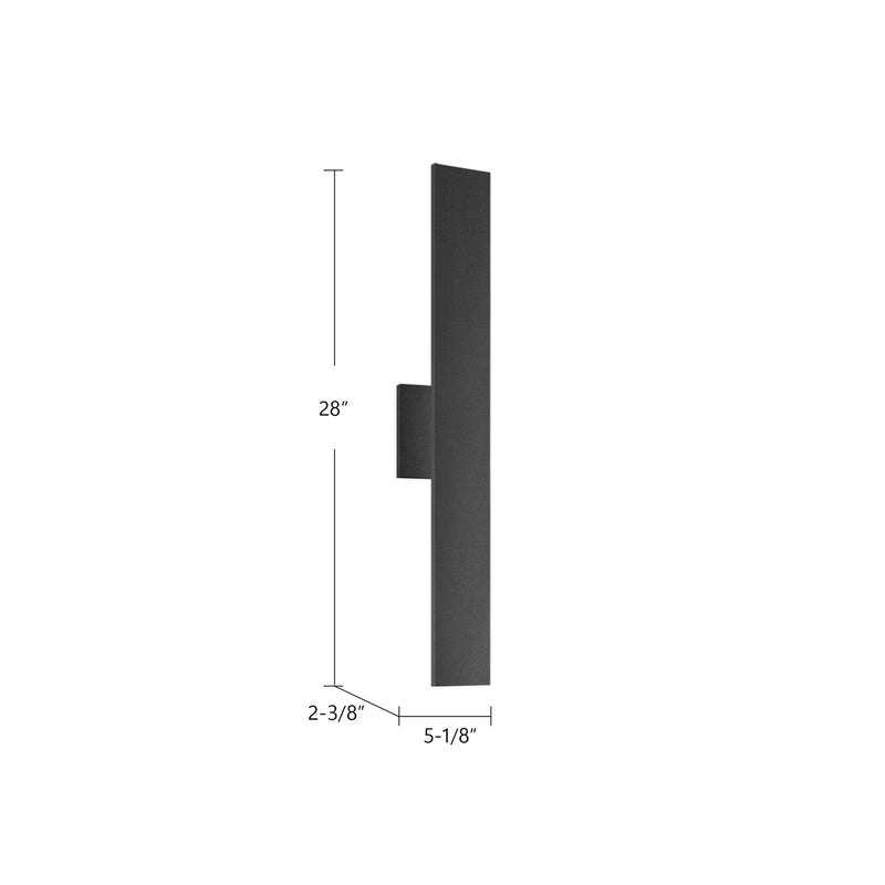 Kuzco Vesta 28in LED Wall Sconce | Modern Black Aluminum and Frosted Glass | Outdoor & Wet Location Wall Light | 3 x 28 in | Model AT7928-BK
