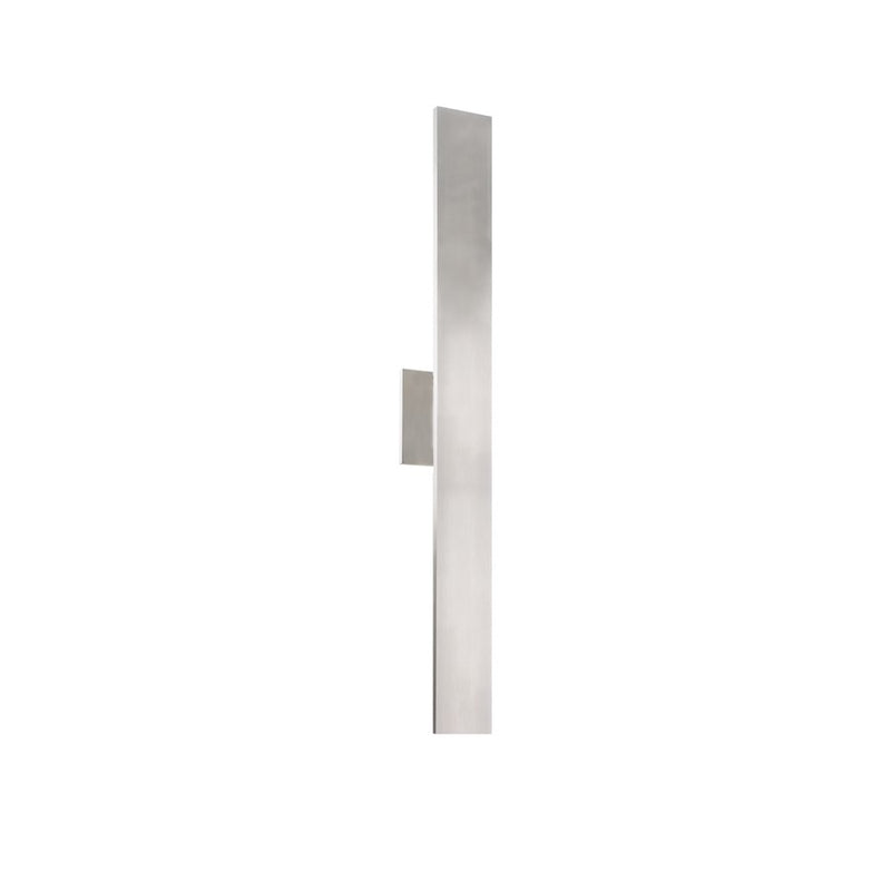 Kuzco Vesta 28in LED All Terior Wall Sconce | Brushed Nickel Aluminum and Frosted Glass | Covered Patio & Entryway | 2400lm 3000K | Model AT7928-BN