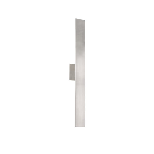 Kuzco Vesta 28in LED All Terior Wall Sconce | Brushed Nickel Aluminum and Frosted Glass | Covered Patio & Entryway | 2400lm 3000K | Model AT7928-BN