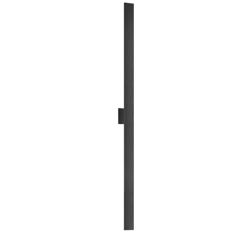 Kuzco Vesta 72in LED Wall Sconce | Modern Black Aluminum and Frosted Glass | Outdoor & Covered Patio | 7200lm, 3000K, Dimmable | Model AT7972-BK