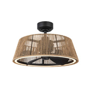 Kuzco Isla 24" LED Ceiling Fan, Black/Braided Rope/Rope - CF41424-MB-BR-5CCT