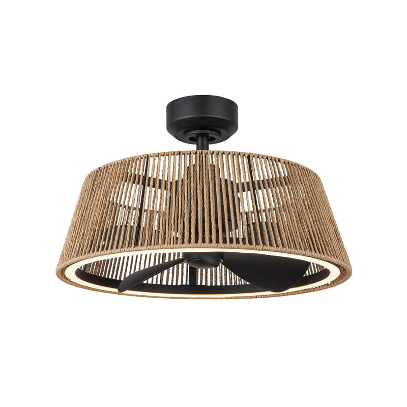 Kuzco Isla 24" LED Ceiling Fan, Black/Braided Rope/Rope - CF41424-MB-BR-5CCT