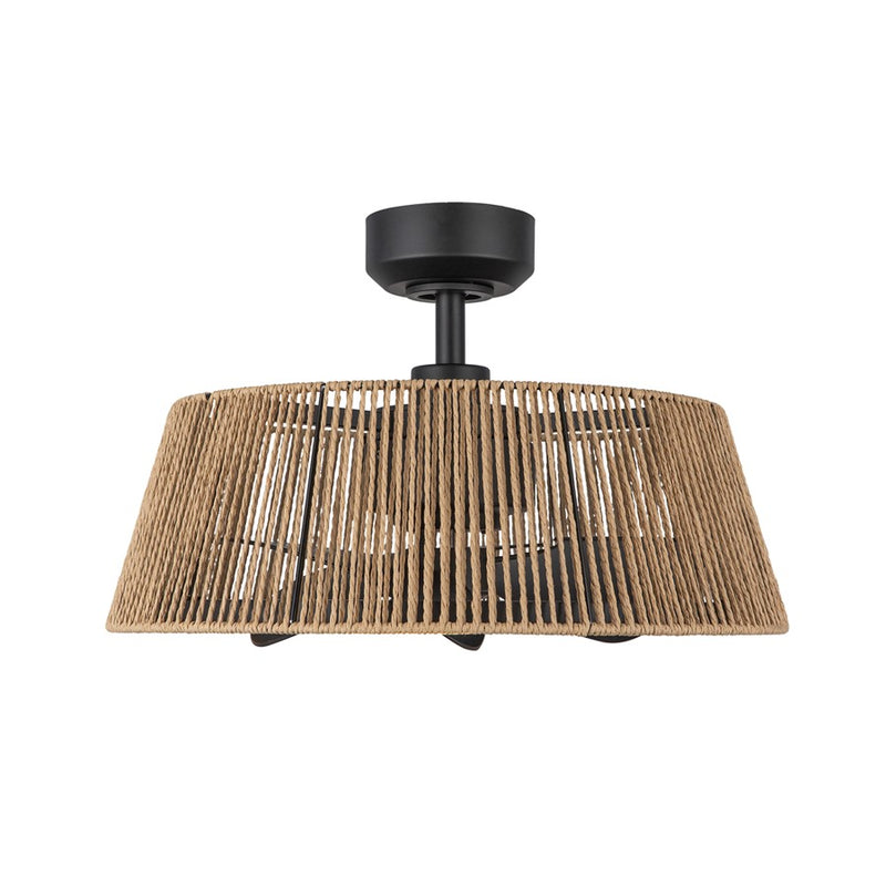 Kuzco Isla 24" LED Ceiling Fan, Black/Braided Rope/Rope