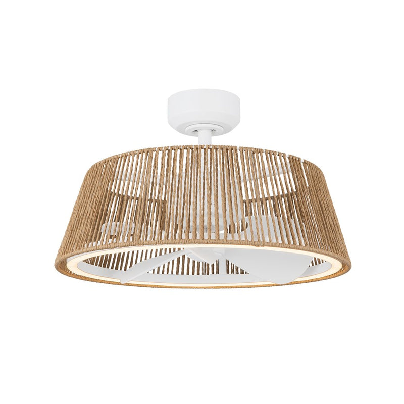 Kuzco Isla 24" LED Ceiling Fan, White/Braided Rope/Rope - CF41424-WH-BR-5CCT