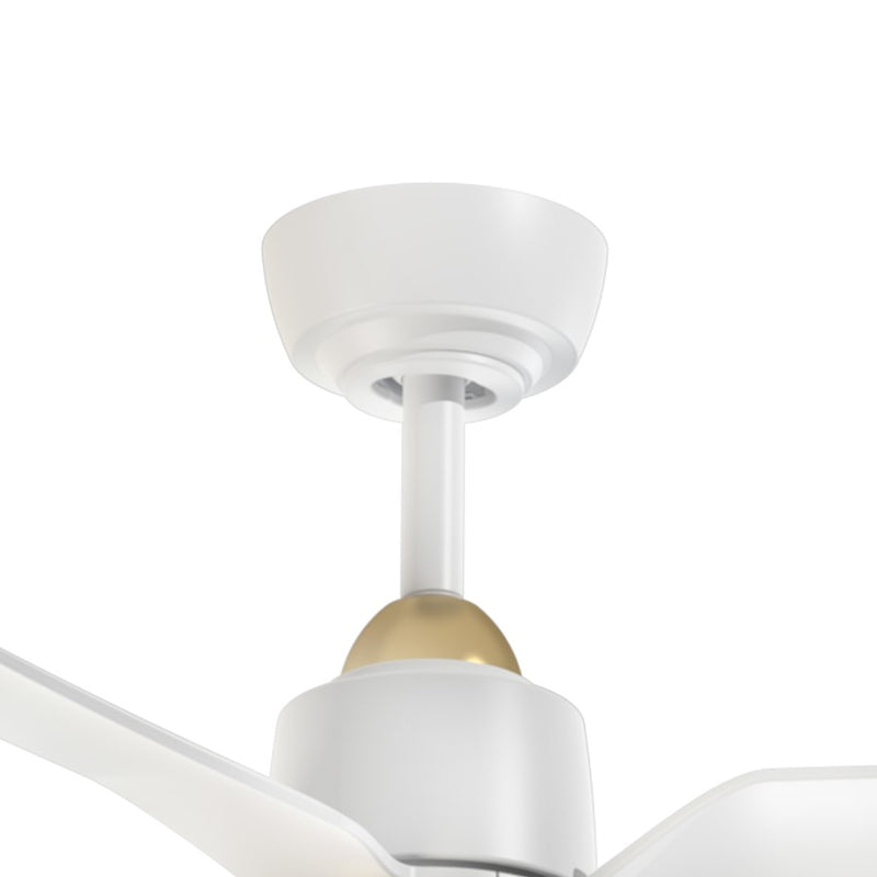 Haus Appeal Alden 52in Ceiling Fan with Light | Modern Brushed Gold and Matte White 3-Blade DC Motor | Model CF72952-BG-WH-5CCT