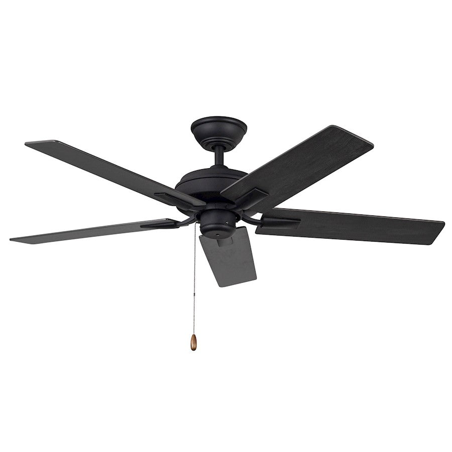 Kuzco Erikson 52" Ceiling Fan/Pull Chain/65W, Matte Black - CF78752-MB-NLP