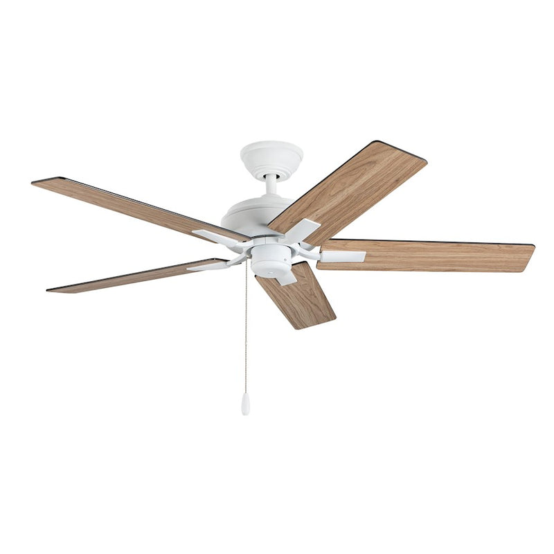 Haus Appeal Hollis 52in Ceiling Fan | White Steel and MDF | Bedrooms & Living Rooms | 52 x 52 x 8.125 in, 3-Speed | Model CF78752-WH-NLP