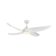 Haus Appeal Montecito 56in 4-Blade LED Ceiling Fan | Matte White Steel and Frosted Polymeric Lens | Living Room & Covered Patio | Model CF90955-WH