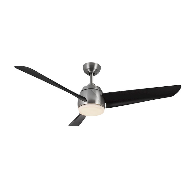 Haus Appeal Elara 54in LED Ceiling Fan | Brushed Nickel and Matte Black Steel with Frosted Polymeric Lens | Living Room | Model CF91954-BN-MB