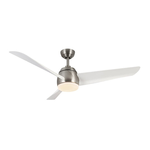 Haus Appeal Elara 54in LED Ceiling Fan | Contemporary Brushed Nickel and Matte White Steel | Living Room & Bedroom | Model CF91954-BN-WH