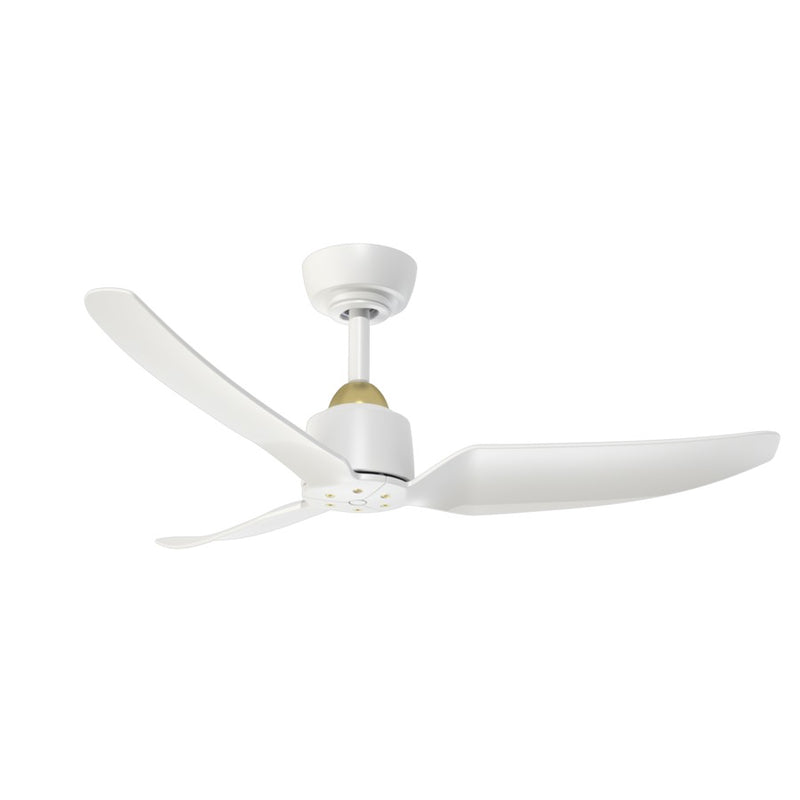 Haus Appeal Alden 42in 3-Blade Ceiling Fan | Modern Brushed Gold and Matte White Aluminum | Living Room & Covered Patio | Model CF92942-BG-WH