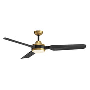 Haus Appeal Presidio 60in LED Ceiling Fan | Modern Brushed Gold Steel | Living Room & Covered Patio | 60 x 13.88 in | Model CF95960-BG