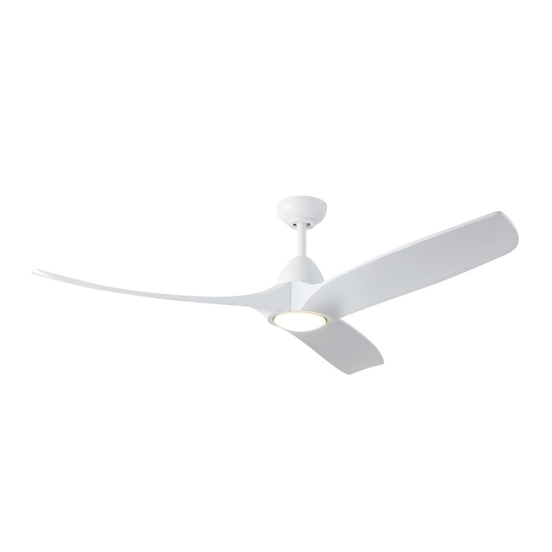 Haus Appeal Langley 60in LED Ceiling Fan | White Steel and Wood Blades | Living Room & Covered Patio | 60 x 60 x 15 in | Model CF97860-WH-5CCT