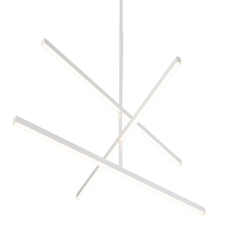 Kuzco Vega 56in LED Chandelier | Modern White Aluminum with White Acrylic Diffuser | Dining Room & Living Room | Model CH10356-WH
