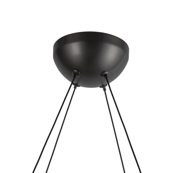 Kuzco Taurus 22" LED Chandelier, Bronze/Clear Ribbed Glass