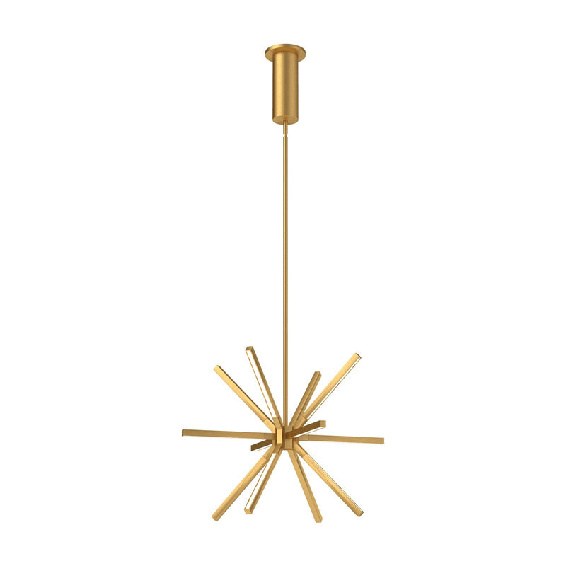 Kuzco Sirius Minor 20in LED Chandelier | Modern Brushed Gold and White Acrylic | Dining Room & Entryway | 20 x 20 x 15 in | Model CH14220-BG