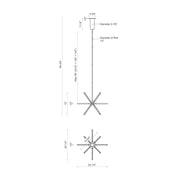 Kuzco Sirius Minor 20in LED Chandelier | Modern Brushed Gold and White Acrylic | Dining Room & Entryway | 20 x 20 x 15 in | Model CH14220-BG
