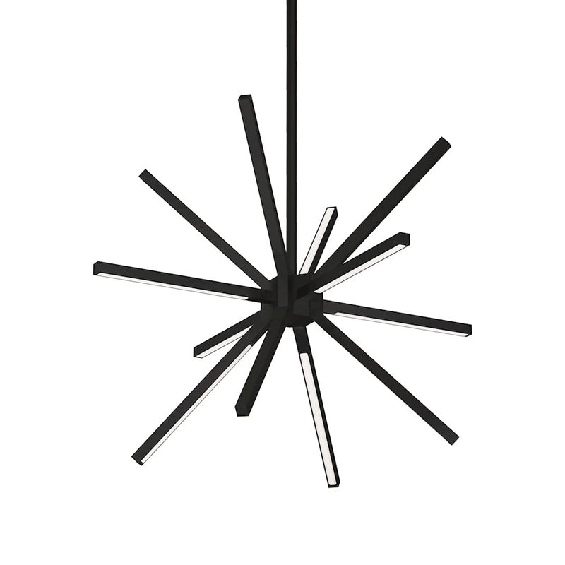 Kuzco Sirius Minor 20in LED Chandelier | Modern Brushed Nickel and White Acrylic | Dining Room & Living Room | Model CH14220-BN