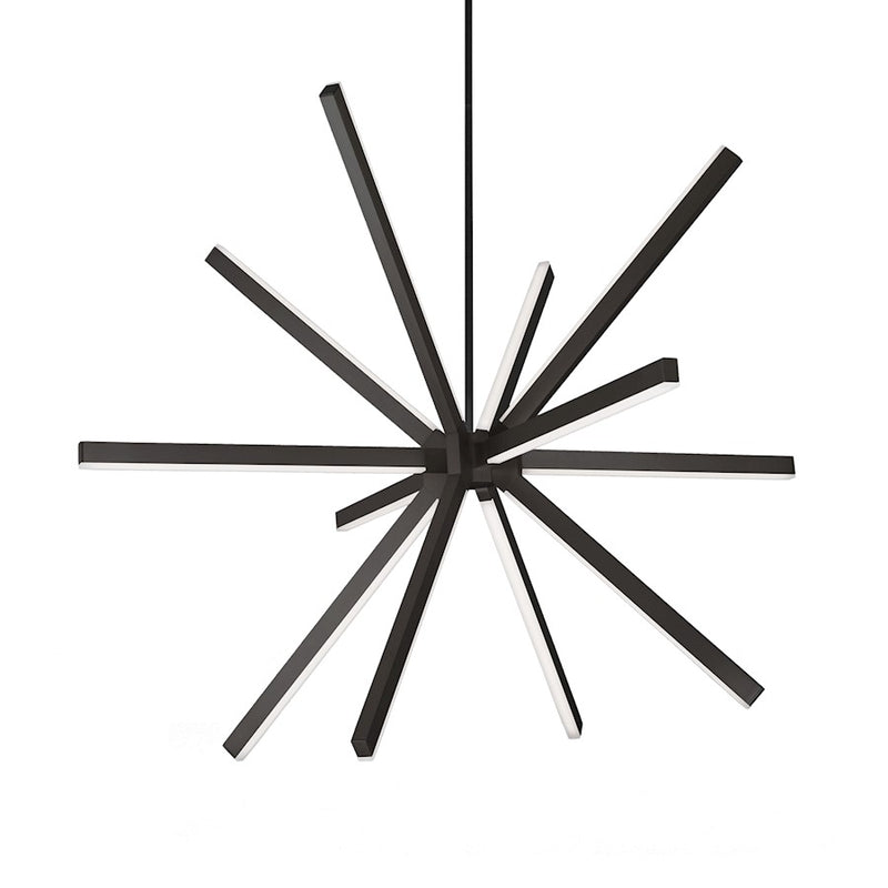 Kuzco Sirius 48in LED Chandelier | Contemporary Black and White Acrylic Diffuser | Living Room & Dining Room | 46 x 46 x 32.75 in | Model CH14348-BK