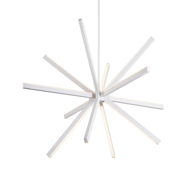 Kuzco Sirius 46in LED Chandelier | Modern White and White Acrylic Diffuser | Dining Room & Living Room | 46 x 46 x 32 in | Model CH14348-WH