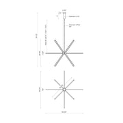 Kuzco Sirius 56in 67-Light Chandelier | Contemporary Black and White Acrylic Diffuser | Dining Room & Living Room | 4820lm 3000K | Model CH14356-BK