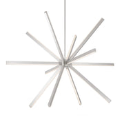 Kuzco Sirius 54in 1-Light LED Chandelier | Contemporary Brushed Nickel and White Acrylic Diffuser | Dining Room & Living Room | Model CH14356-BN