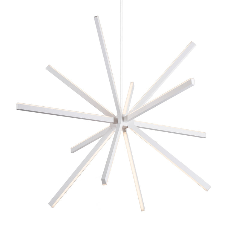 Kuzco Sirius 54in LED Chandelier | Contemporary White and White Acrylic Diffuser | Living Room & Dining Room | 4820lm 3000K 90CRI | Model CH14356-WH