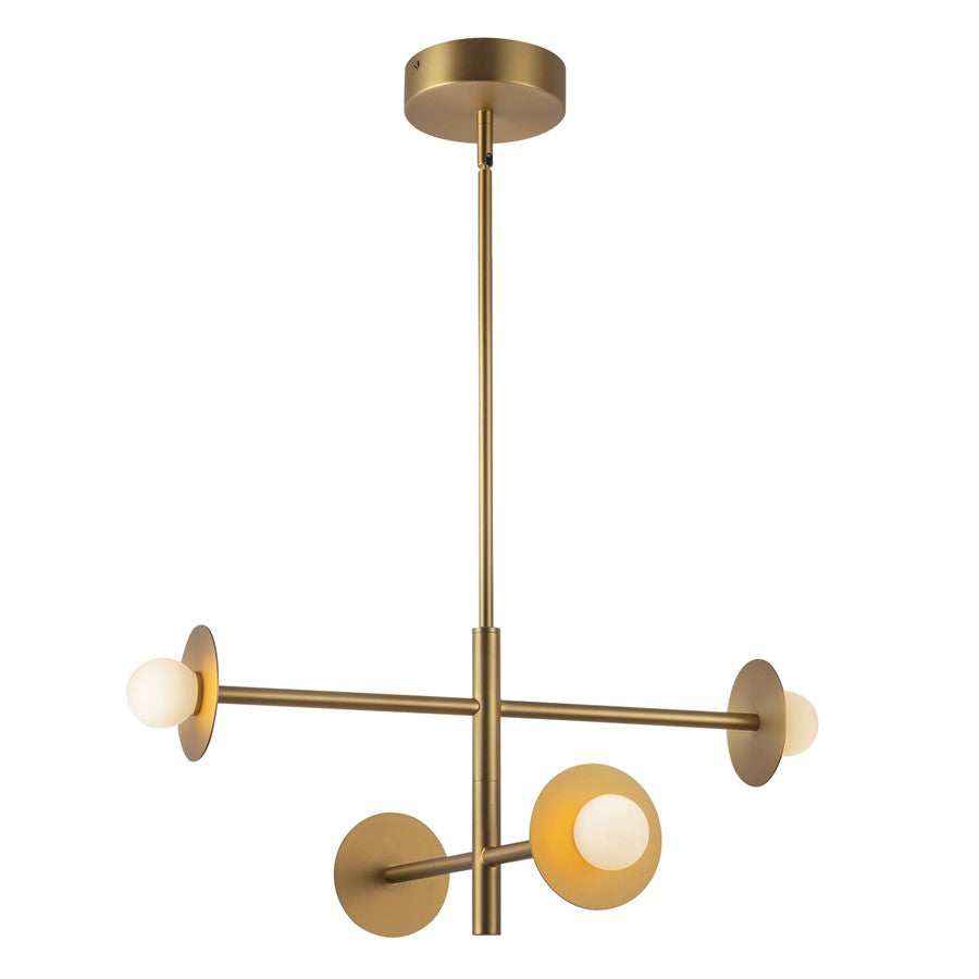 Kuzco Elixir 22" LED Chandelier, Brushed Gold/Steel Shade - CH15504-BG-UNV