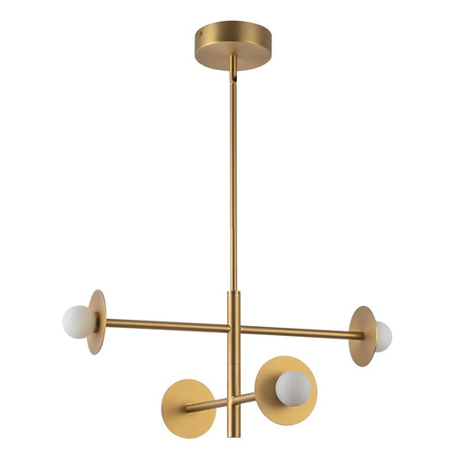 Kuzco Elixir 22" LED Chandelier, Brushed Gold/Steel Shade