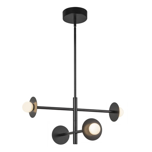 Kuzco Elixir 22" LED Chandelier, Black/Steel Shade - CH15504-BK-UNV