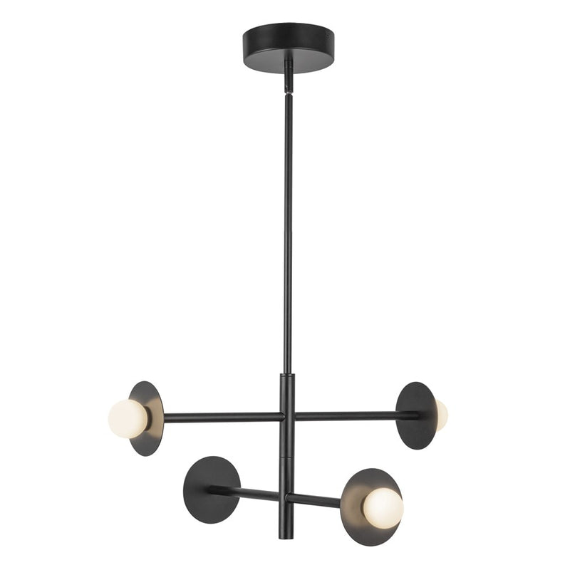 Kuzco Elixir 22" LED Chandelier, Black/Steel Shade