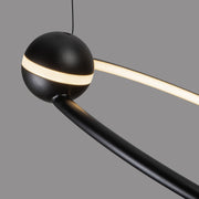 Kuzco Isho 30in 3-Ring LED Chandelier | Modern Black Aluminum and White Silicone | Dining Room & Foyer | 30.5 x 30.5 x 23.25 in | Model CH17703-BK