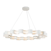 Kuzco Nami 33in LED Chandelier | Antique White Steel and Frosted Acrylic | Dining Room & Living Room | 33 x 33 x 3 in | Model CH18035-AW