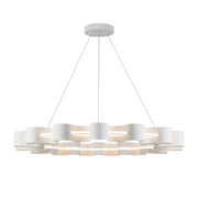 Kuzco Nami 33in LED Chandelier | Antique White Steel and Frosted Acrylic | Dining Room & Living Room | 33 x 33 x 3 in | Model CH18035-AW