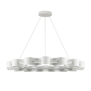 Kuzco Nami 33in LED Chandelier | Antique White Steel and Frosted Acrylic | Dining Room & Living Room | 33 x 33 x 3 in | Model CH18035-AW