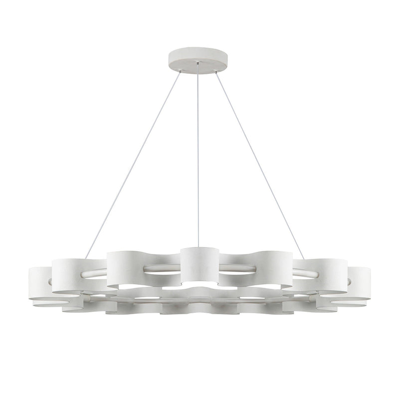 Kuzco Nami 33in LED Chandelier | Antique White Steel and Frosted Acrylic | Dining Room & Living Room | 33 x 33 x 3 in | Model CH18035-AW
