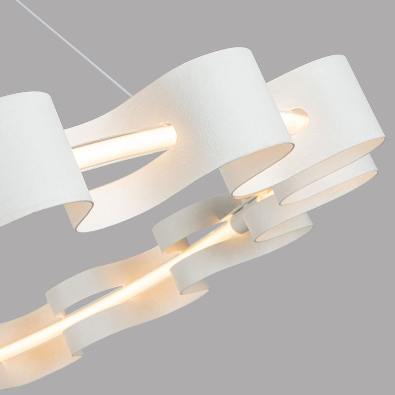 Kuzco Nami 33in LED Chandelier | Antique White Steel and Frosted Acrylic | Dining Room & Living Room | 33 x 33 x 3 in | Model CH18035-AW