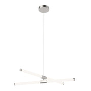 Kuzco Akari 35in 48W LED Chandelier | Modern Brushed Nickel and Frosted Acrylic | Dining Room & Living Room Linear Light | 3825lm | Model CH18537-BN