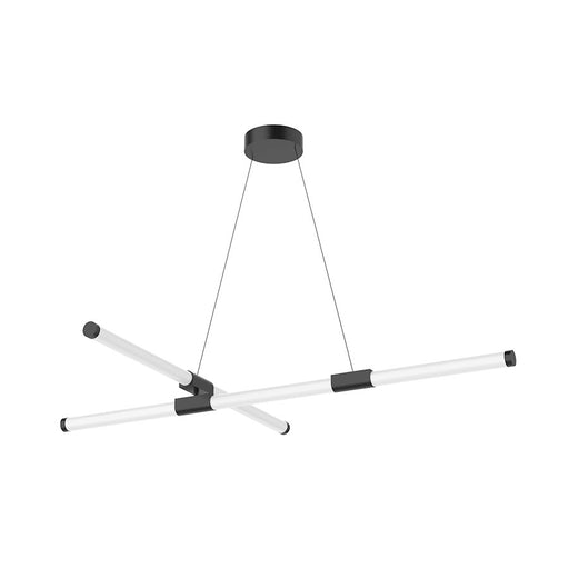 Kuzco Akari 48in LED Chandelier | Minimalist Black and Frosted Acrylic | Dining Room & Living Room | 49 x 32 x 4 in | Model CH18548-BK