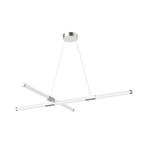 Kuzco Akari 49in LED Chandelier | Brushed Nickel and Frosted Acrylic Diffuser | Living Room & Dining Room | 5100lm 3000K 90CRI | Model CH18548-BN