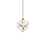Kuzco Monza 20in LED Chandelier | Modern Black/Antique Brass and White Acrylic Diffuser | Living Room & Dining Room | 4600lm | Model CH19220-BK-AN