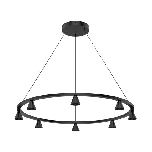 Kuzco Dune 33" LED Chandelier, Black/Machined Aluminum Shade - CH19933-BK-UNV