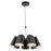 Kuzco Bell 20" LED Chandelier, Glossy Black/Steel Shade