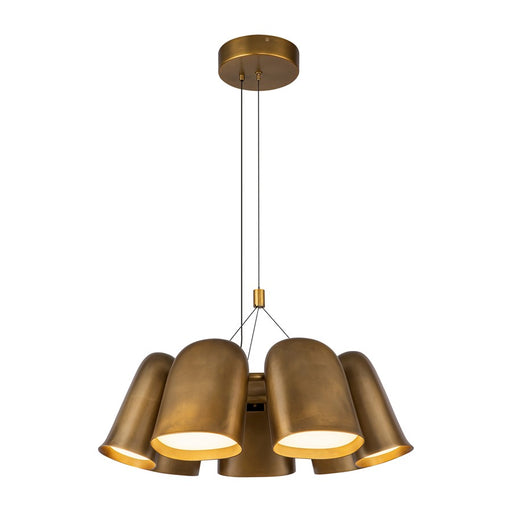 Kuzco Bell 20" LED Chandelier, Vintage Brass/Steel Shade