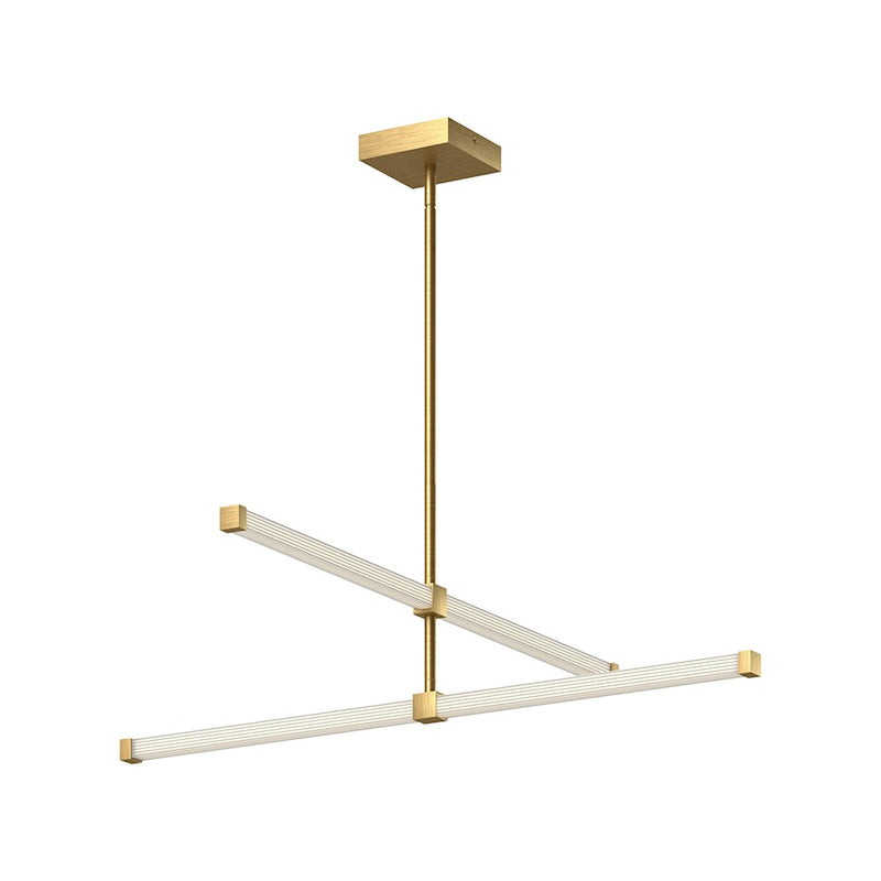 Kuzco Blade 32in LED Chandelier | Brushed Gold Aluminum and Clear Acrylic | Dining Room & Living Room | 32 x 1 x 6 in | Model CH23532-BG