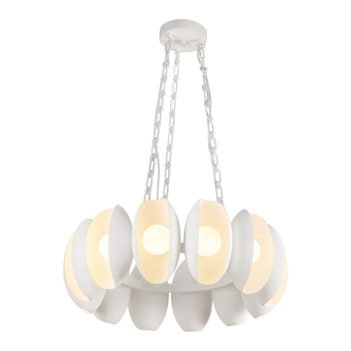 Kuzco Cortez 25" Wht Dimmable LED Chandelier, Antique Wht