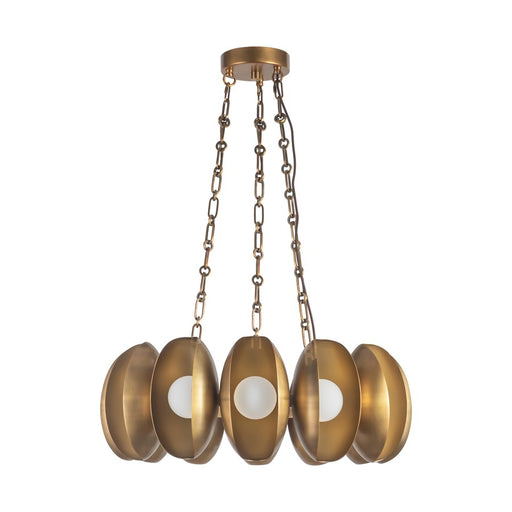 Kuzco Cortez 25" Brass Dimmable LED Chandelier, Vintage Brass