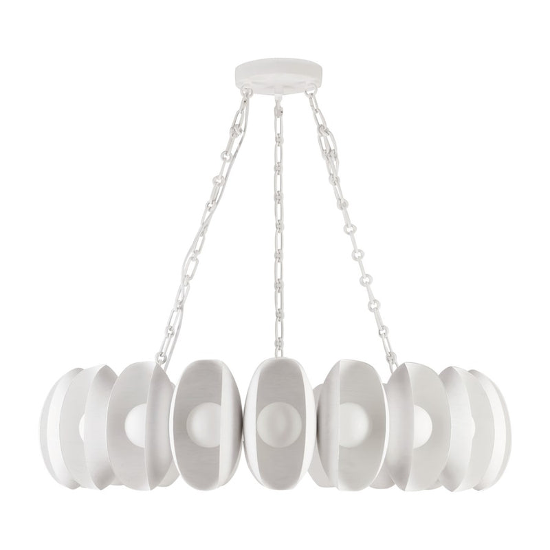 Kuzco Cortez 37" Wht Dimmable LED Chandelier, Antique Wht