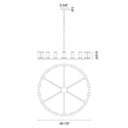 Kuzco Revolve 48in 18-Light Chandelier | Elegant Natural Brass and Clear Glass | Dining Room & Foyer Statement Light | Model CH309018NBCG